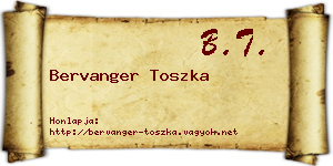 Bervanger Toszka névjegykártya